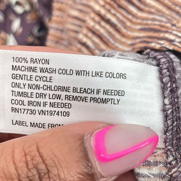 Knox Rose Off Shoulder Floral Top Purple Brown 4X Ruffle Sleeve Boho - Picture 13 of 14